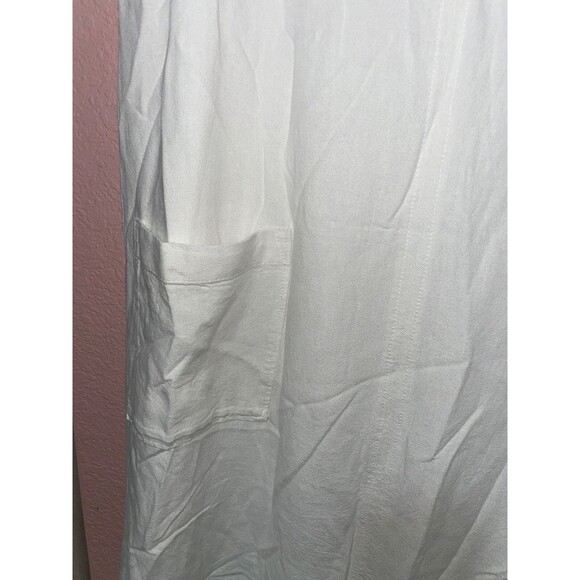 Old Navy Women’s Sleeveless Maxi Column Shift Linen V-Neck Dress size S White - Picture 4 of 8